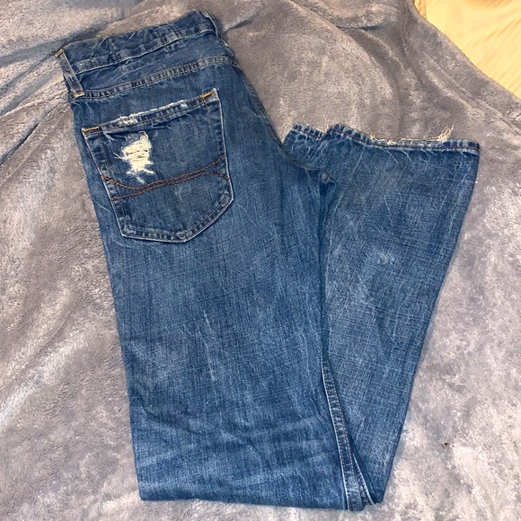 Men’s Hollister Destroyed Denim Factory Distressed & Ripped Knee Jeans Sz 32/32 - Picture 6 of 12